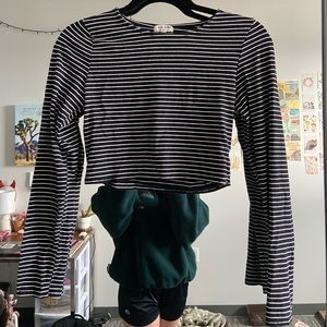 b&w cropped long sleeve